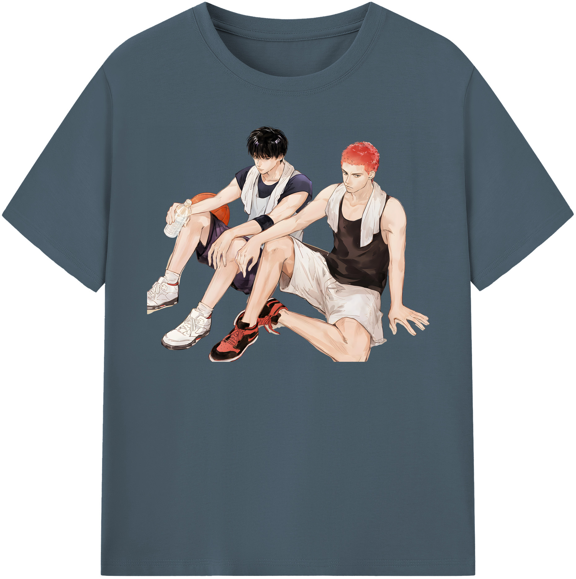 SLAM DUNK／スラムダンク 綿100％半袖Tシャツ（フロントプリント）